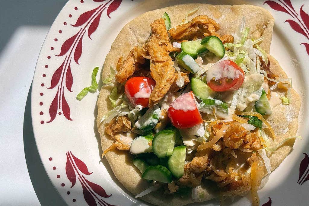 Soy curl shawarma pitas
