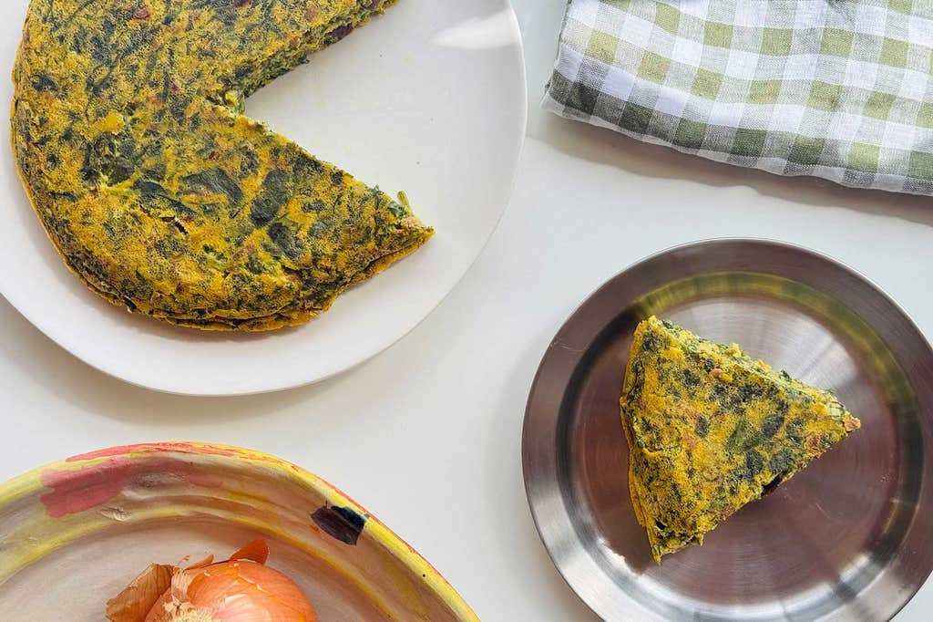 Eggless kuku sabzi (Persian herb frittata)