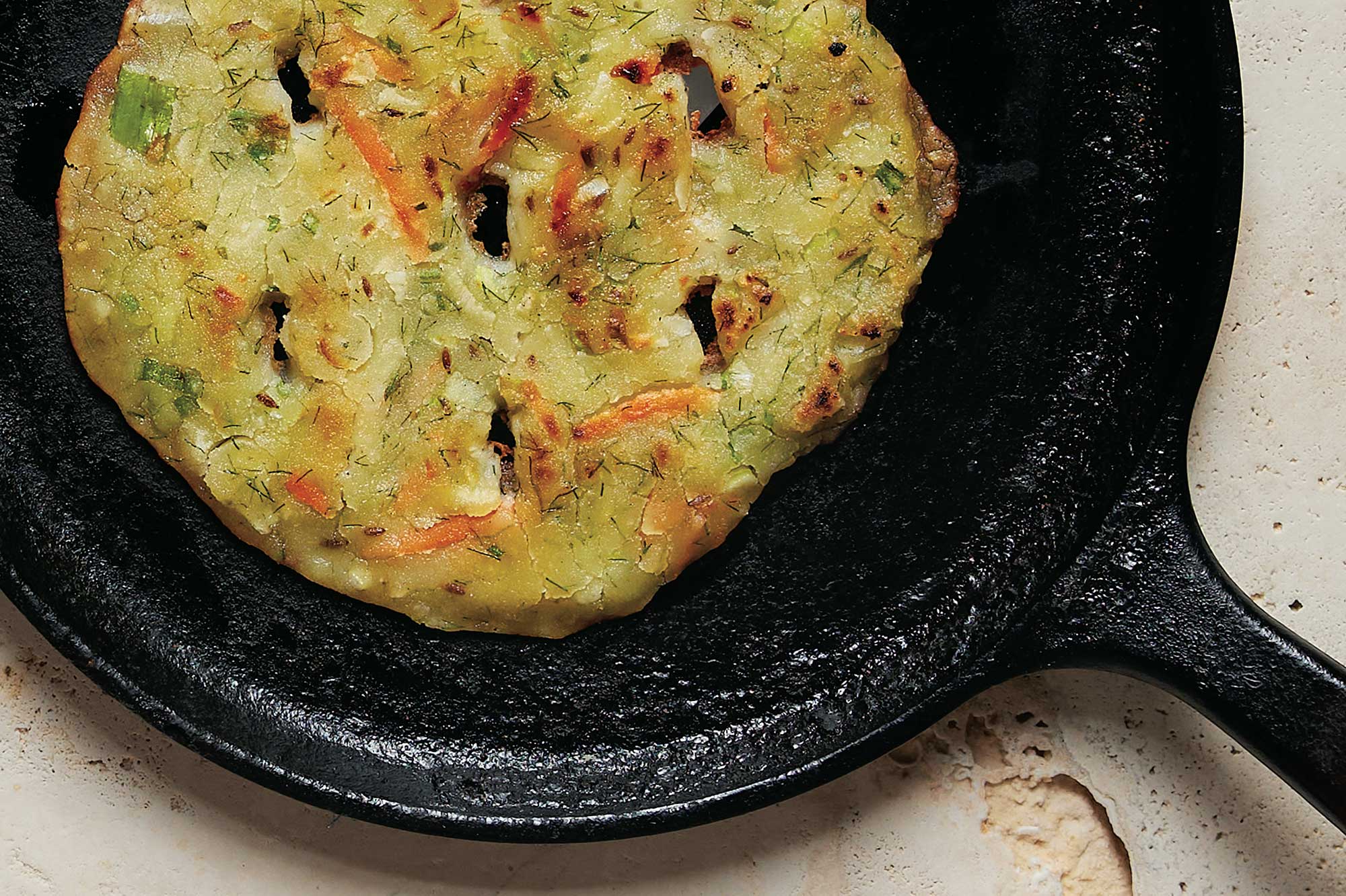 Akki roti (savory rice flatbread)