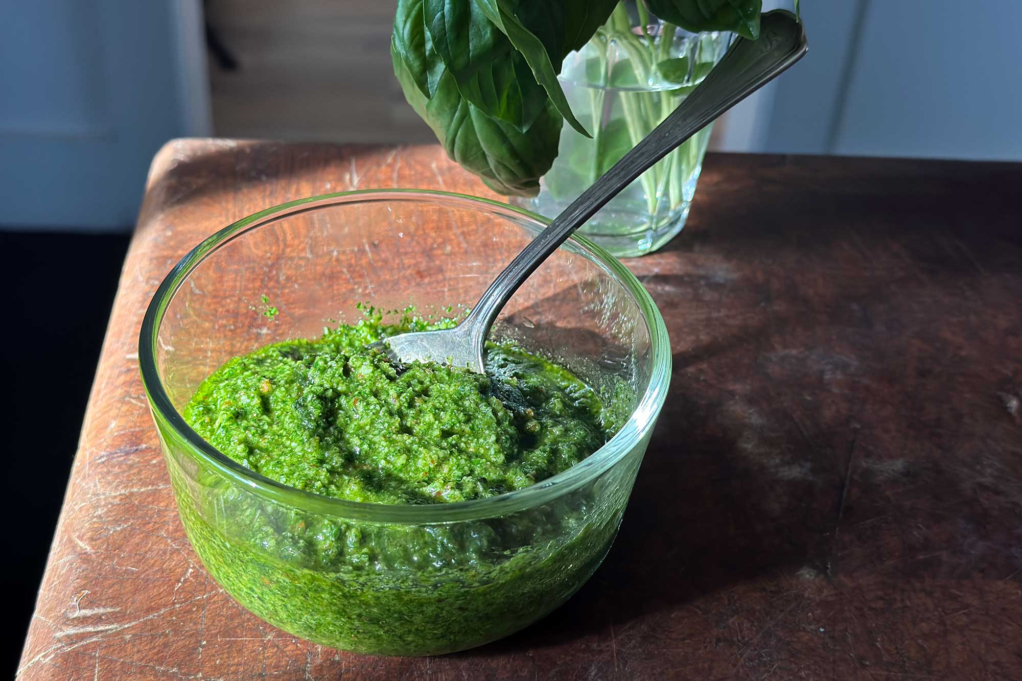 Simple basil pesto, with variations