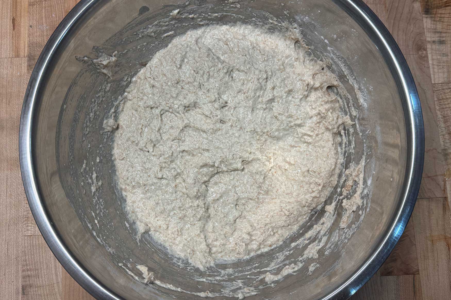 shaggy focaccia dough