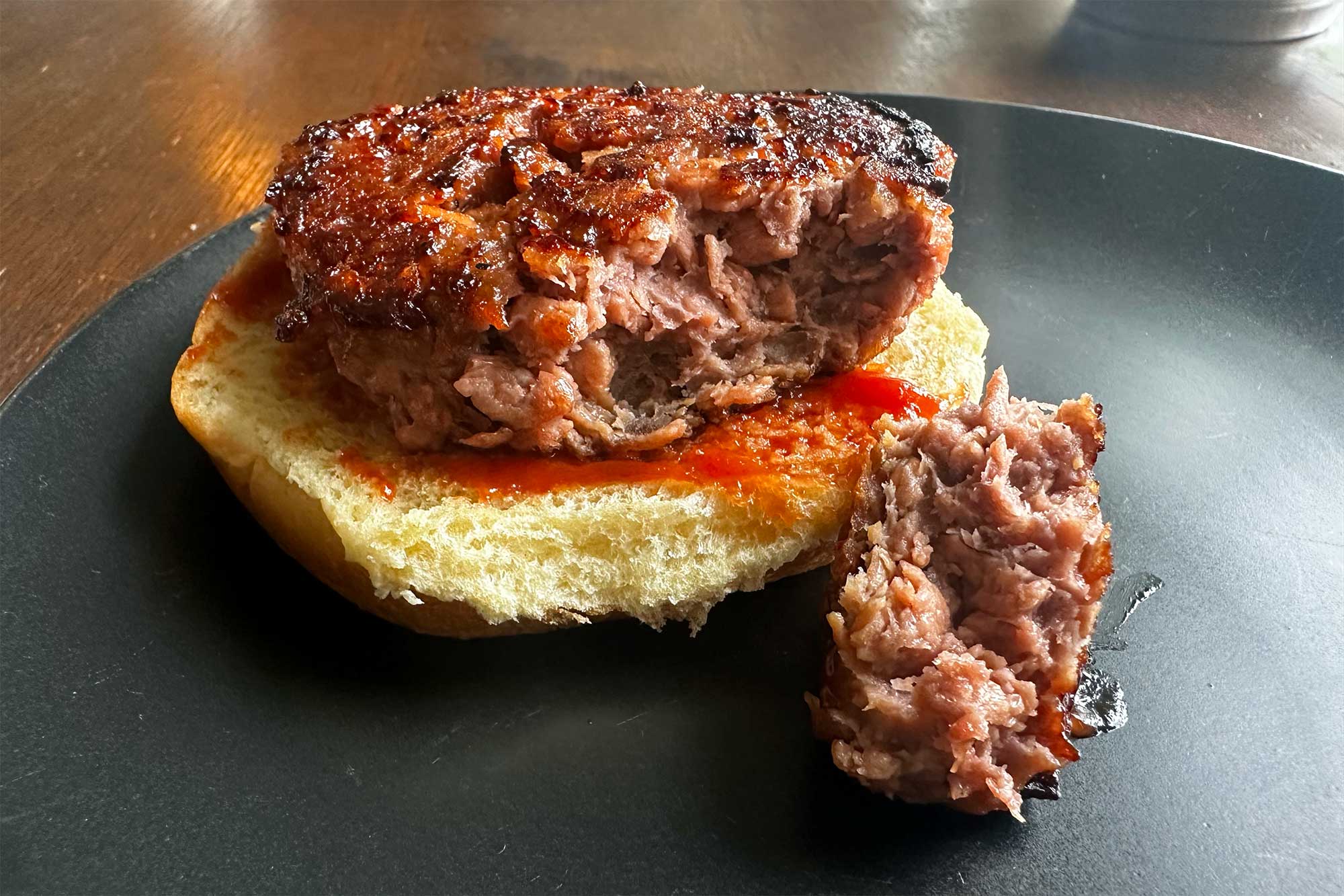 cooked beyond burger on plate