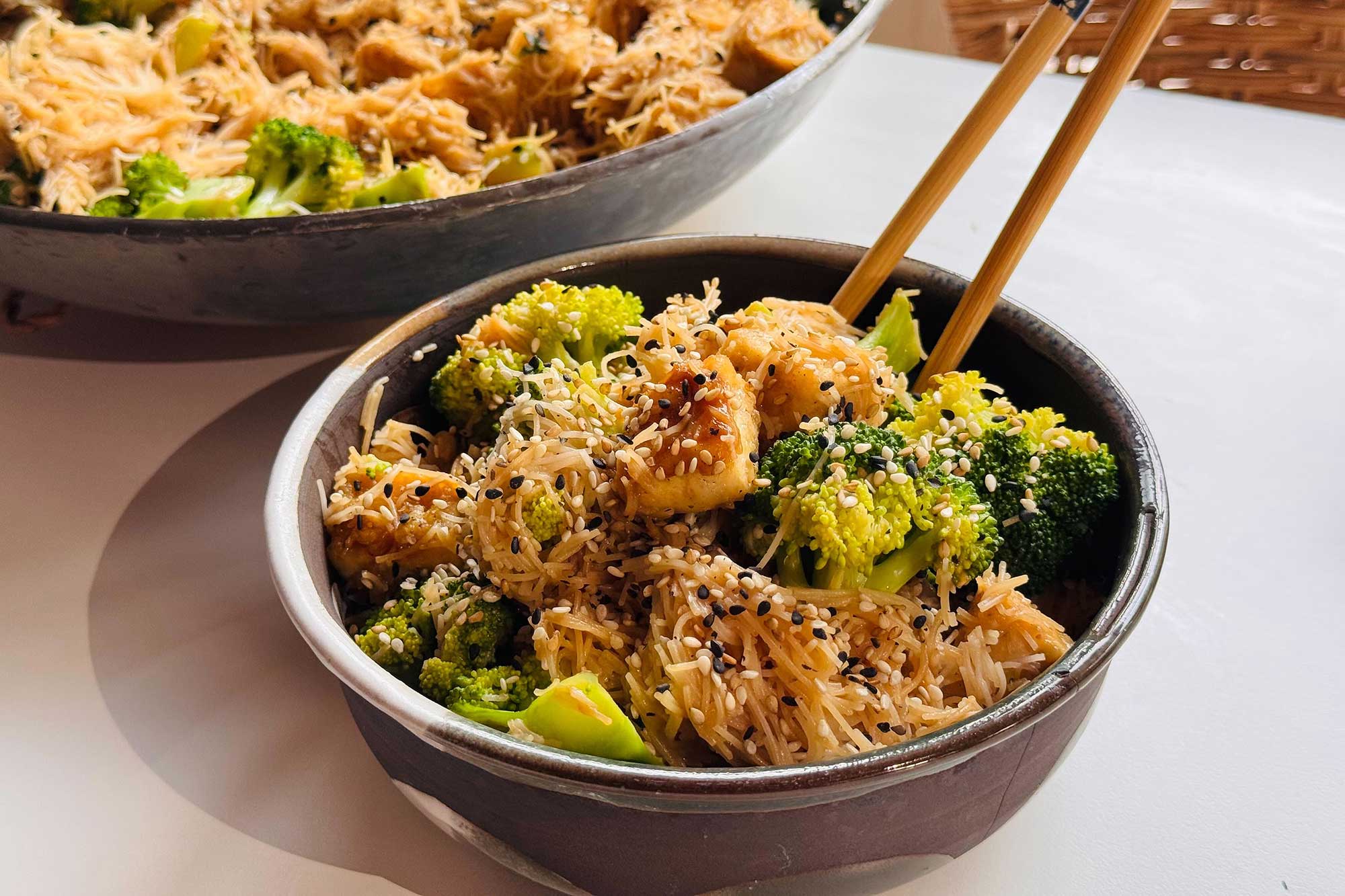 tofu with sesame noodles