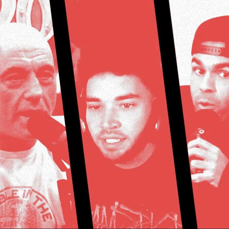 4 panel image showing Joe Rogan, Adin Ross, one of the Nelk Boys, and Donald Trump.