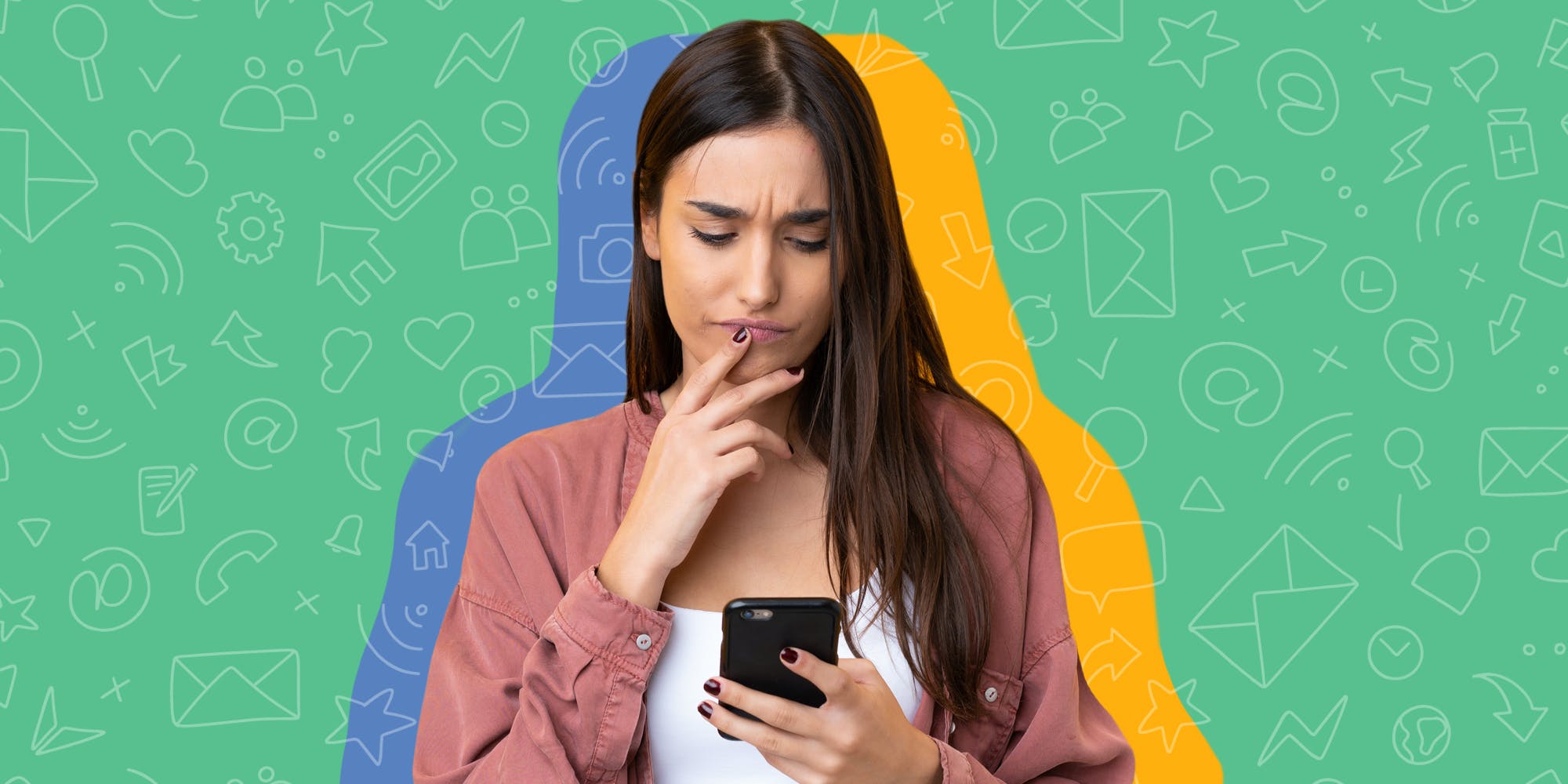 young woman looking at phone