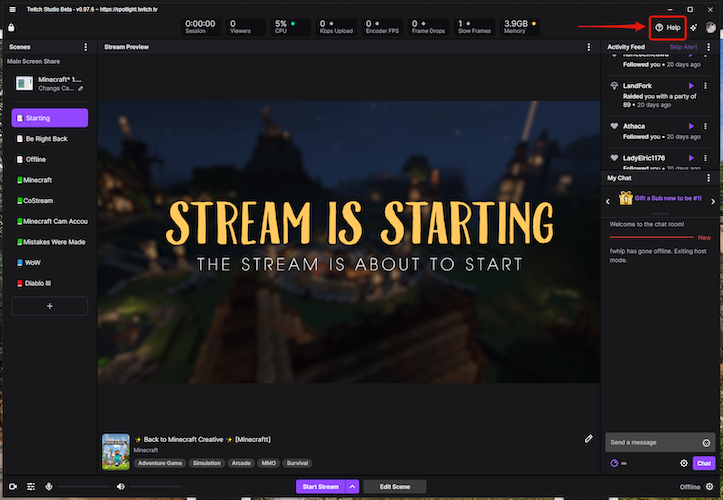 twitch studio