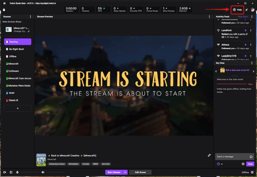 twitch studio