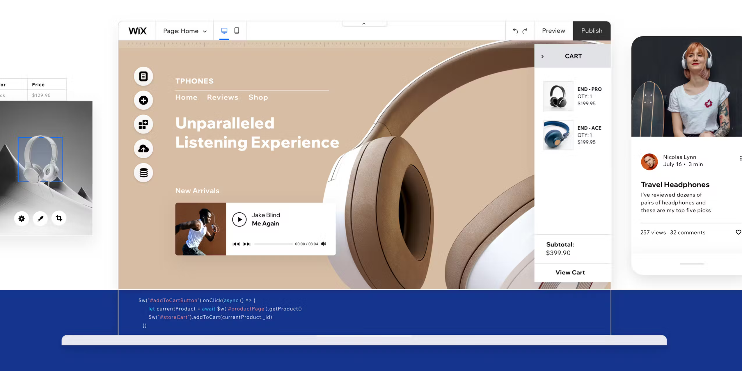 Wix website platform showcasing various templates for users to choose from.