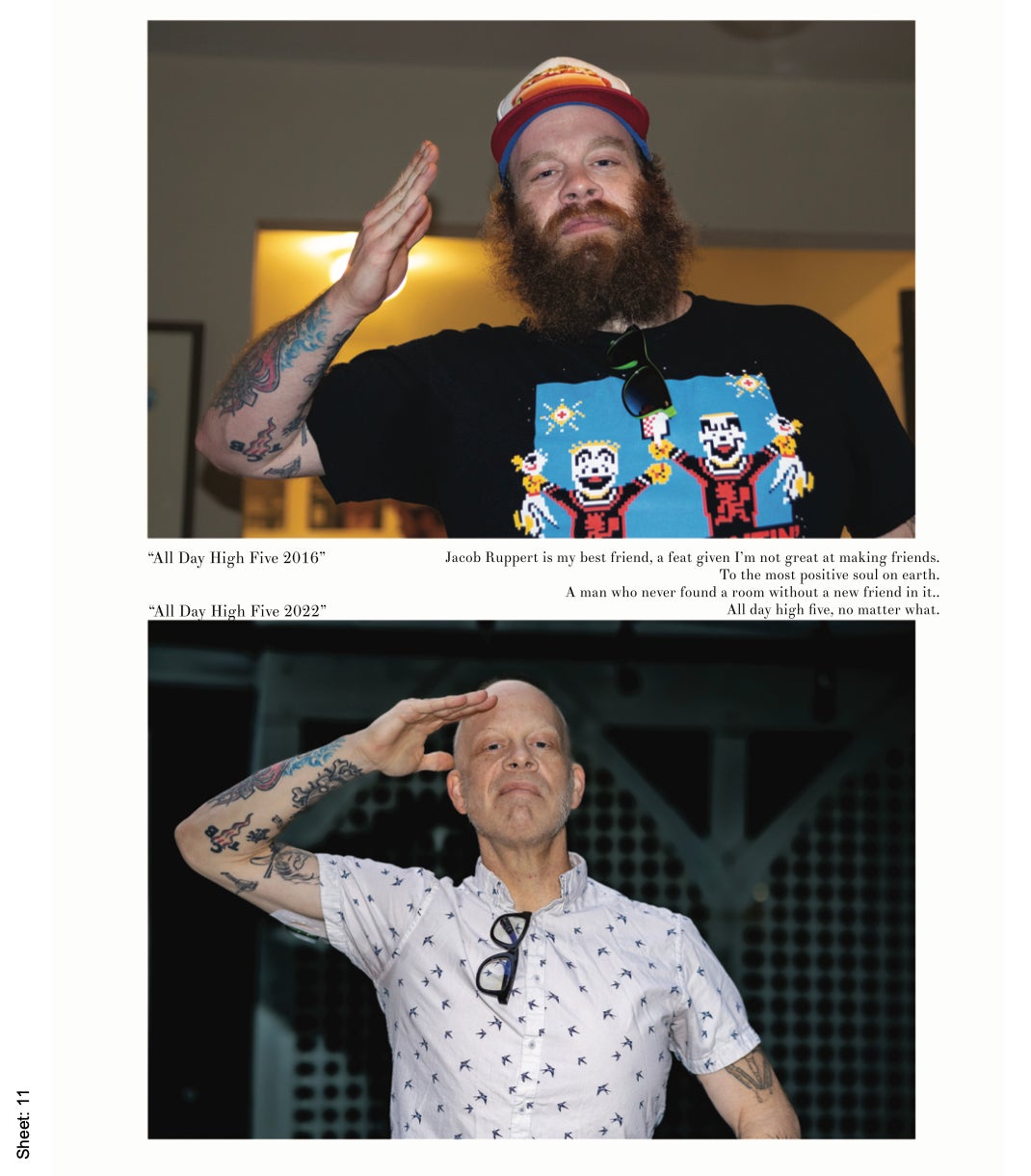 Christmas Eulogy - proof sheet from zine with photos of Jacob 