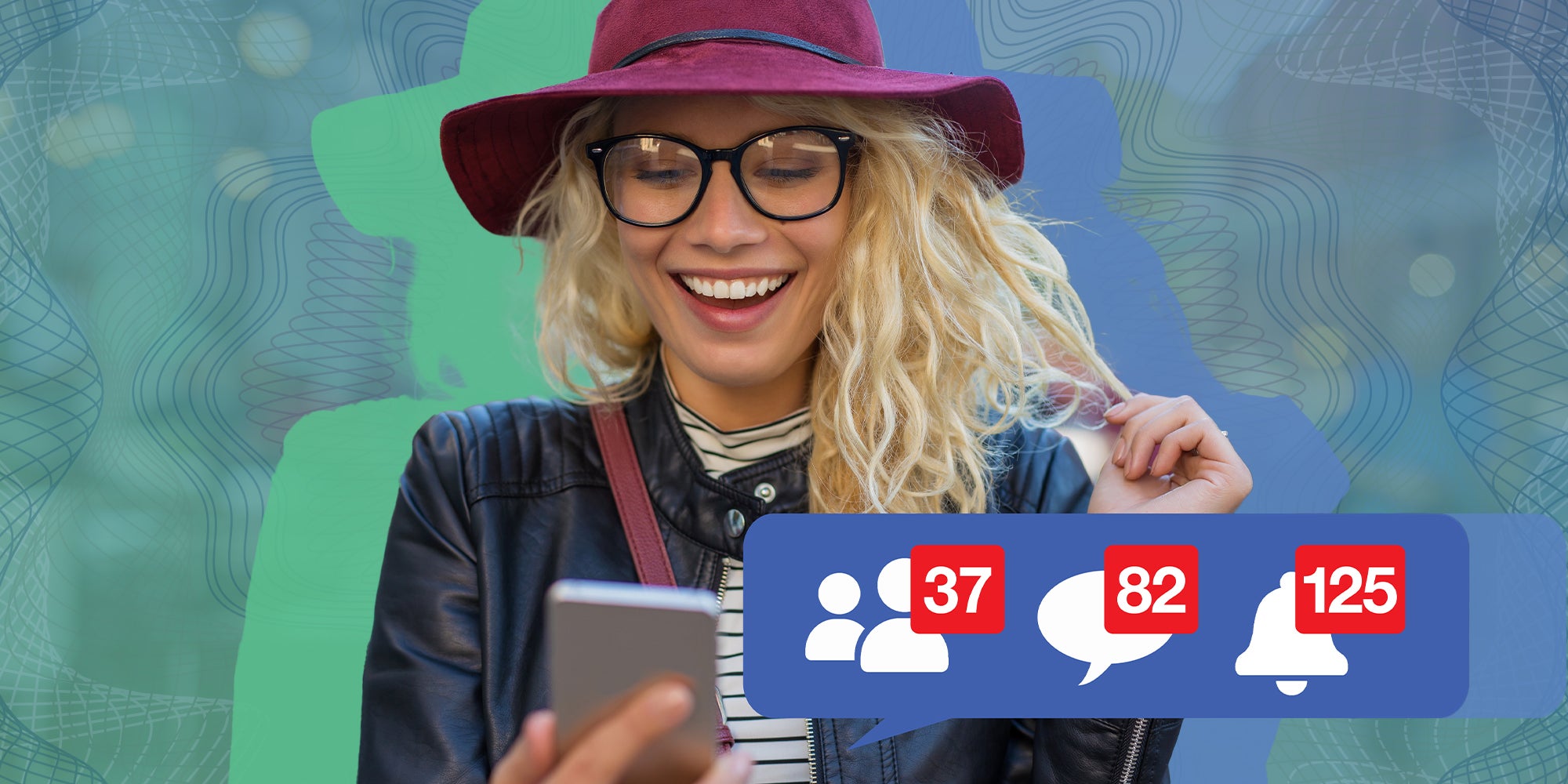 Woman excited about getting attention on social media
