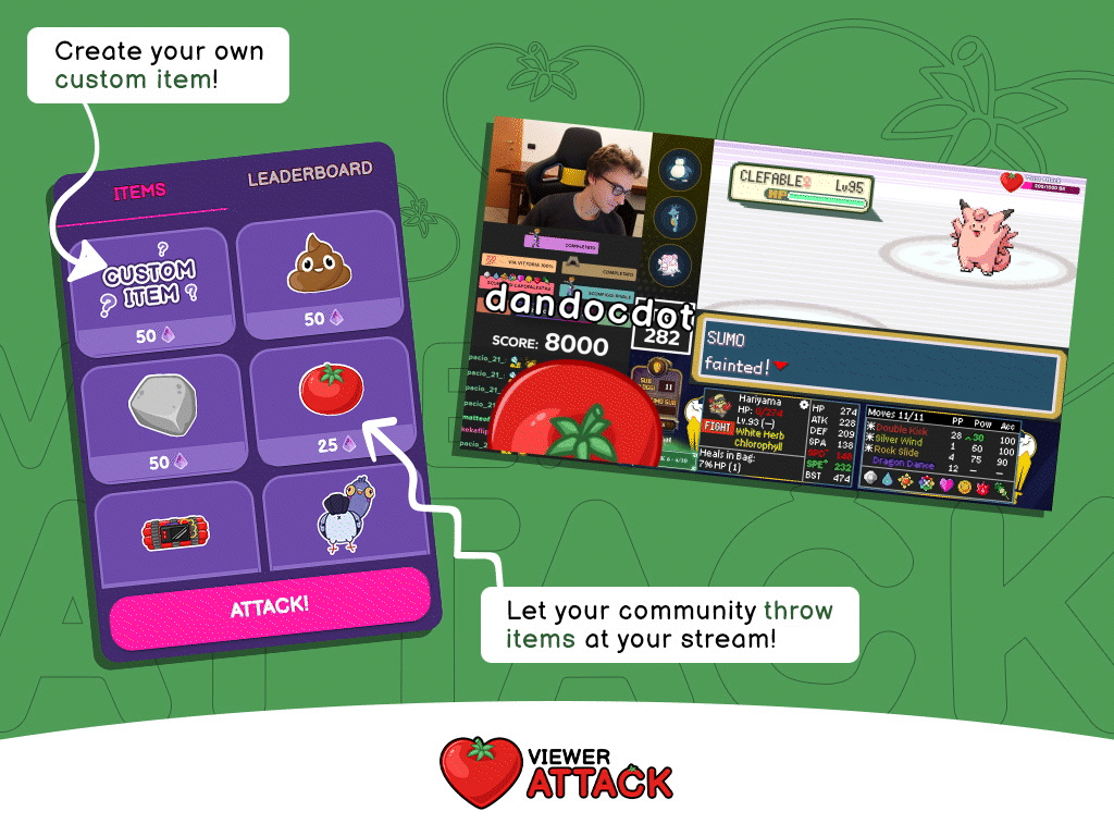 Viewer Attack extension for Twitch