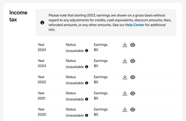 Patreon taxes: Income tax records
