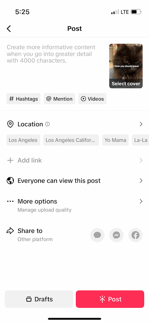 how to edit caption on tiktok - edit the post's caption