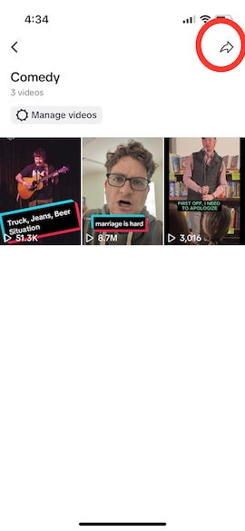 Select the options button