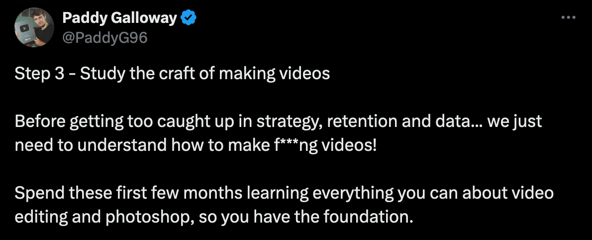 paddy galloway - how to grow a youtube channel study the craft of youtube