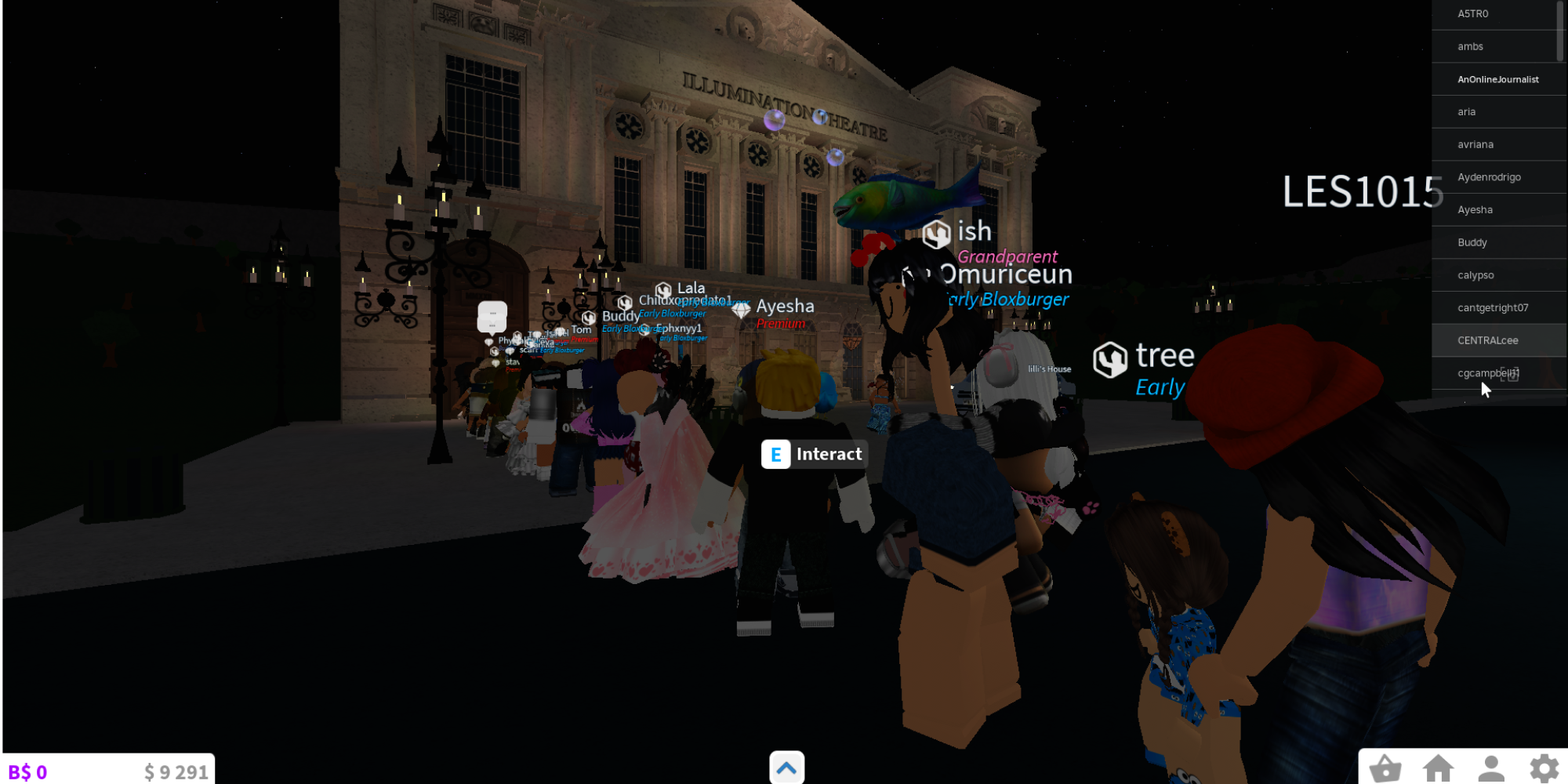 roblox characters waiting outside of the illumination theatre