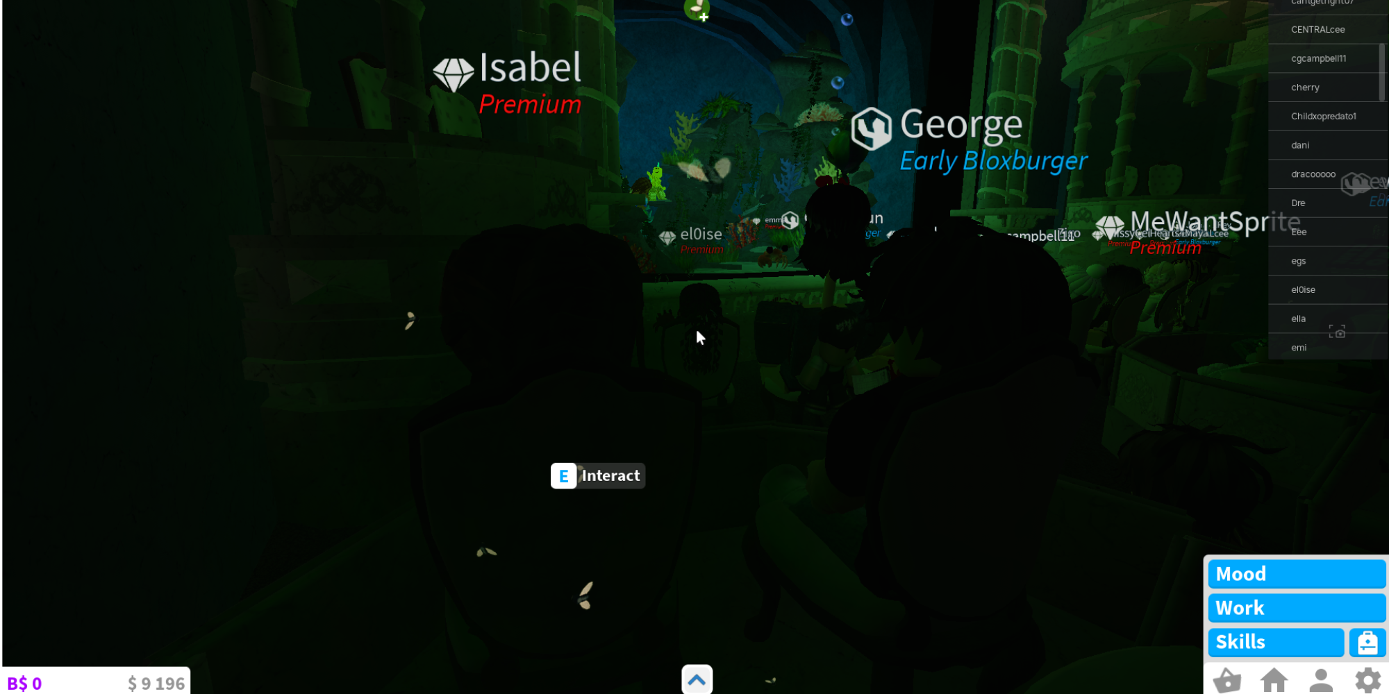 Crowd of Roblox users watching performance of the Little Mermaid