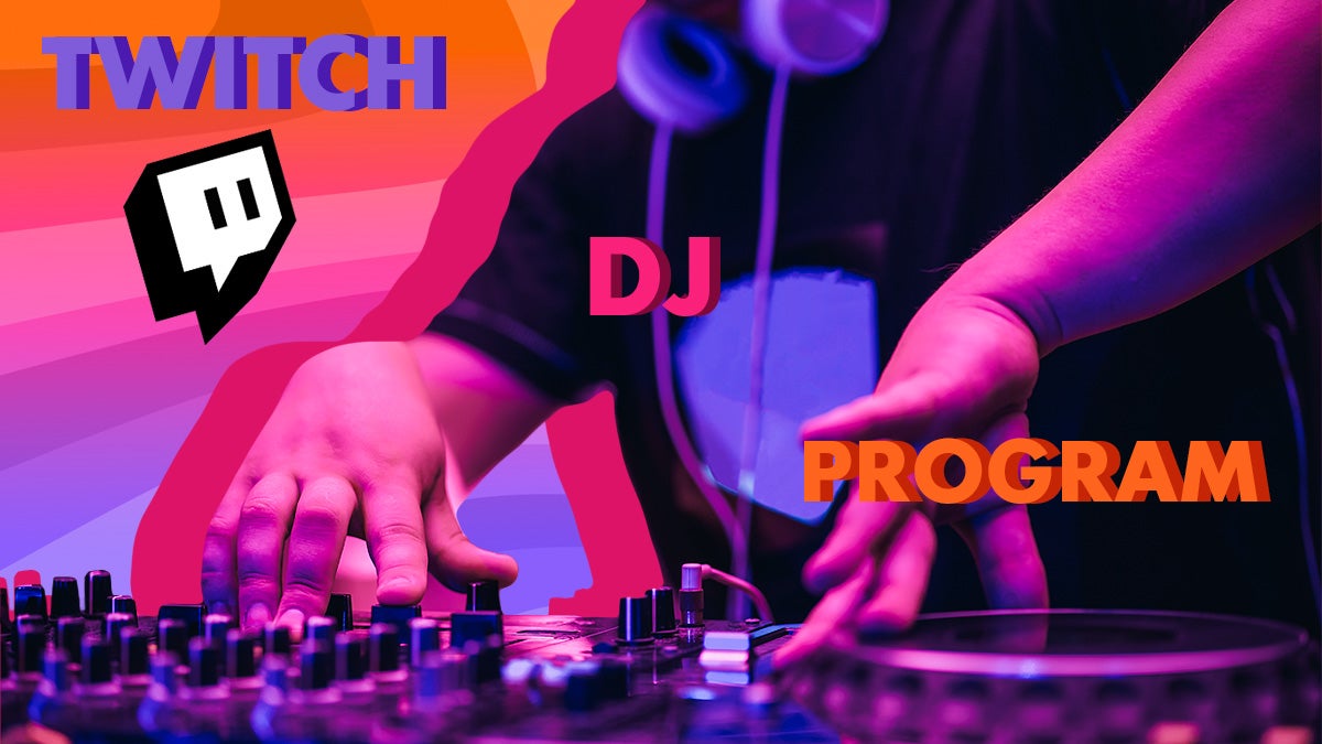 twitch dj program text over an image of a dj playing music