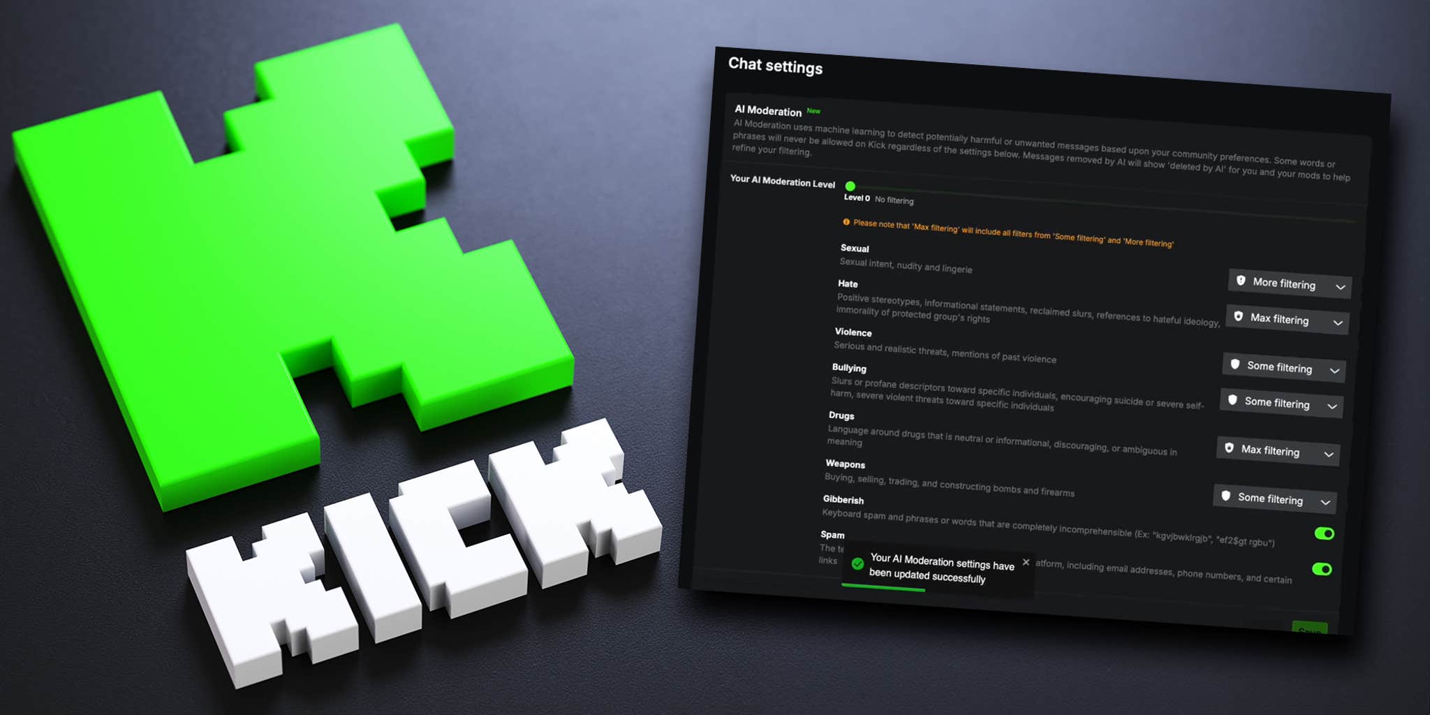 Kick Tools Kick Content Moderation AI Tool Debuts
