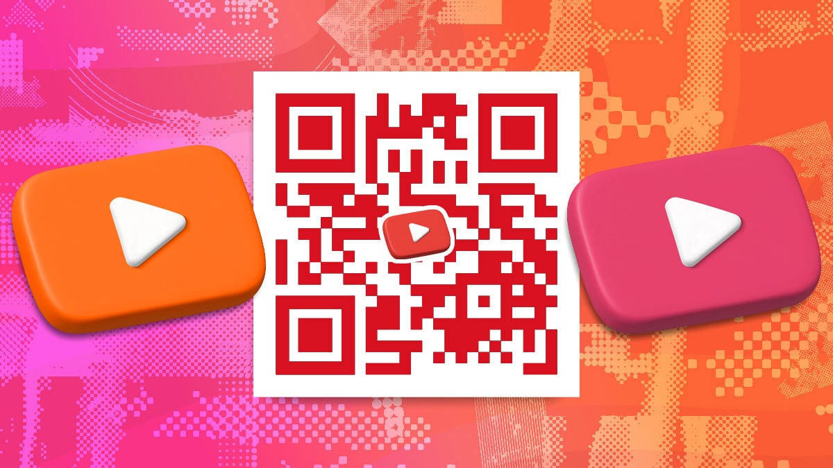 youtube logos next to a youtube qr code