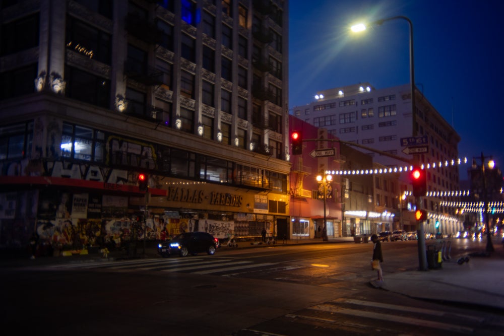 pocket dispo - downtown los angeles in low light without a flash on the pocket dispo