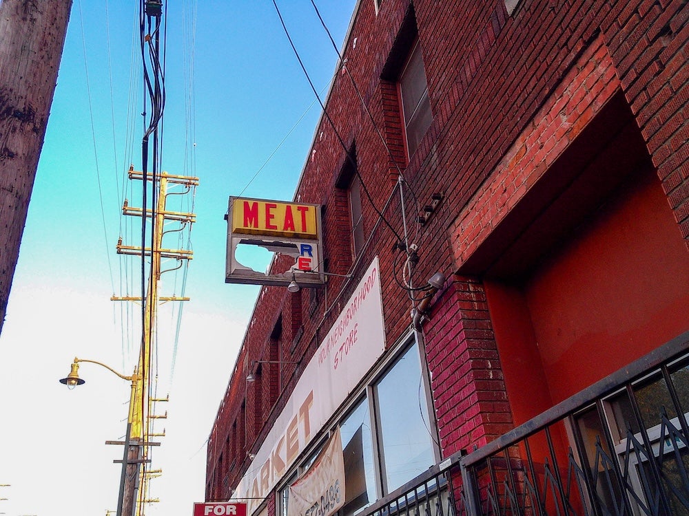 Meat sign in Boyle Heights los Angeles 