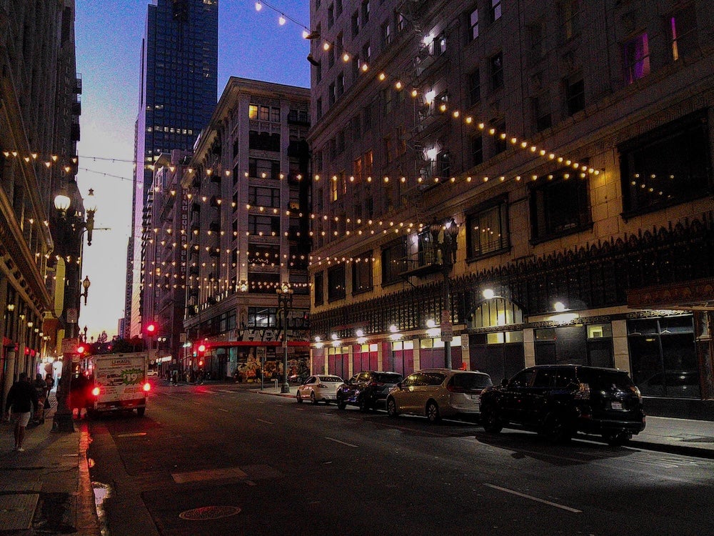 the camp snap camera review - downtown los angeles in lowlight