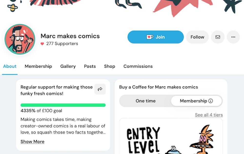 Ko-Fi - the ko-fi page for Marc makes comics, a very successful creator on Ko-Fi