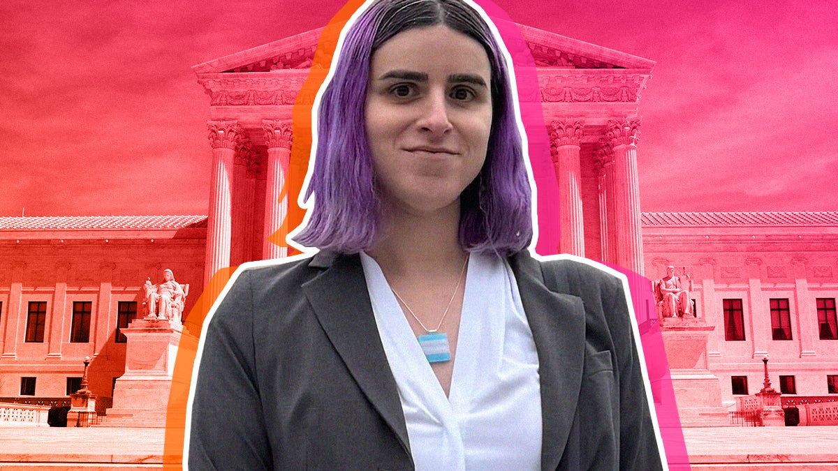 creator erin reed in front of the supreme court
