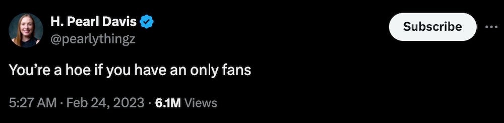 onlyfans only exists because of men - pearl davis