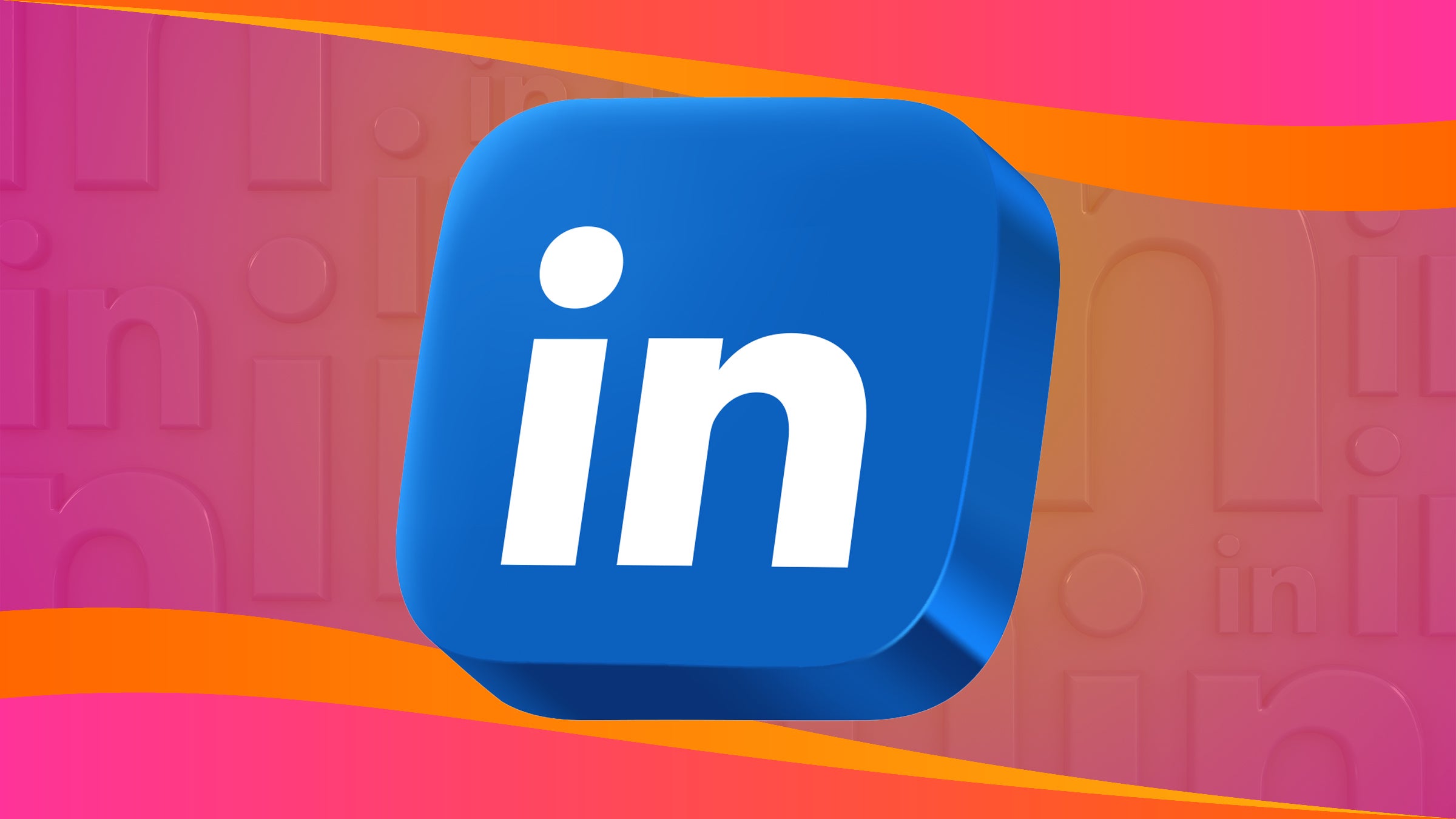 photo collage of Linkedin Logo and word ins as background