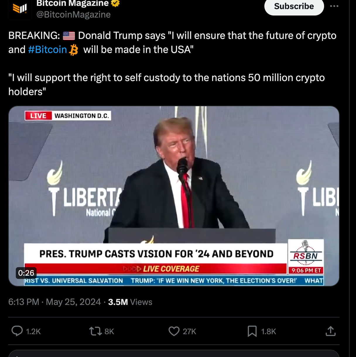Trump going all in on crypto