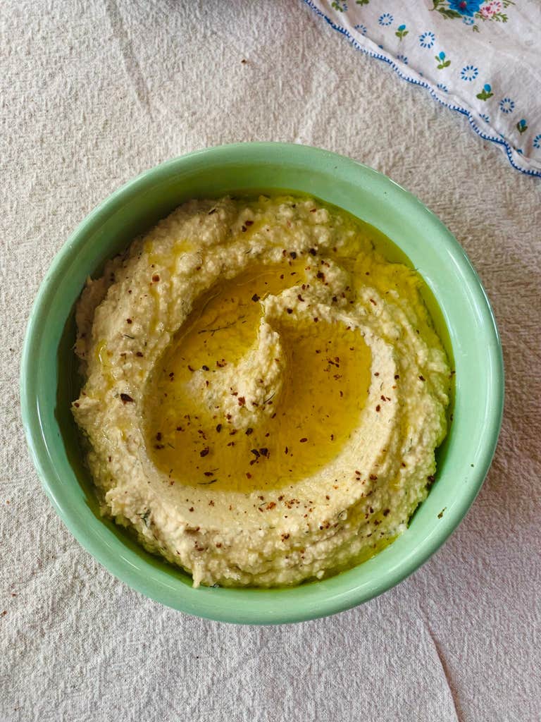Lemony dill, butter bean, and artichoke dip
