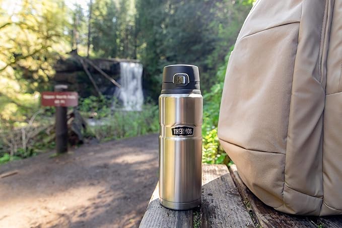 our runner up for best travel coffee mug, the thermos stainless king