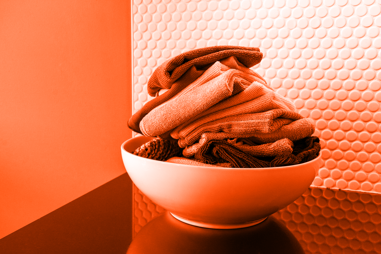 bowl of reusable towels