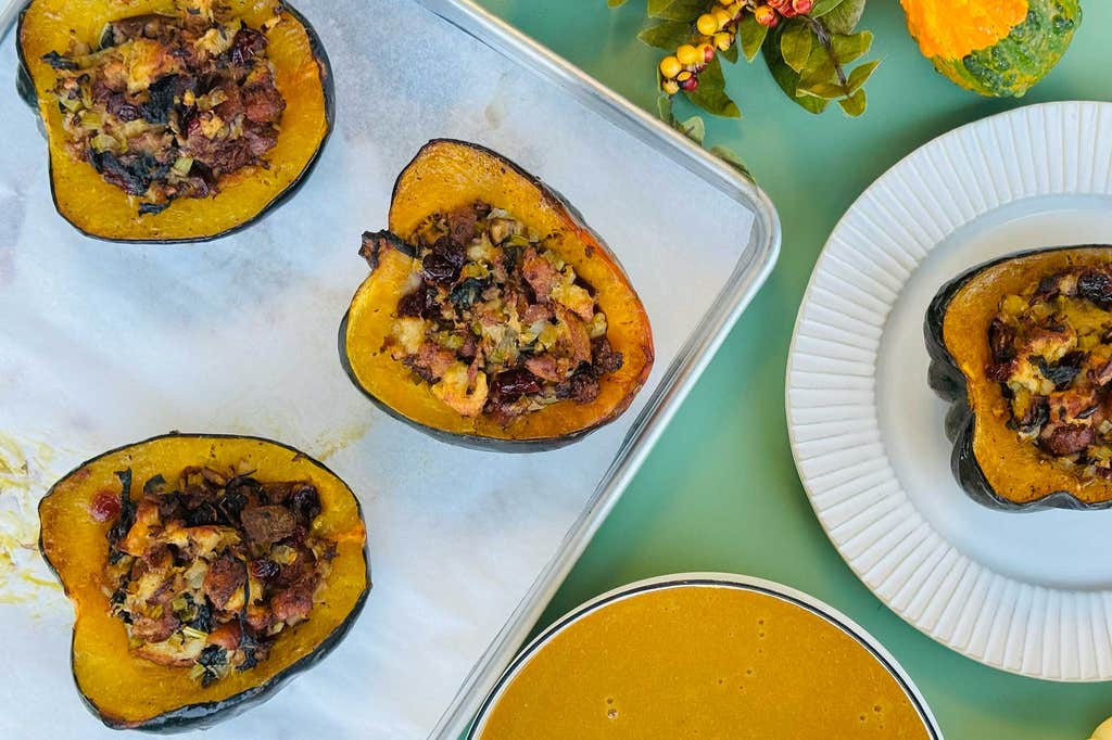 Stuffed acorn squash